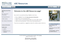 Tablet Screenshot of aberesources.highline.edu